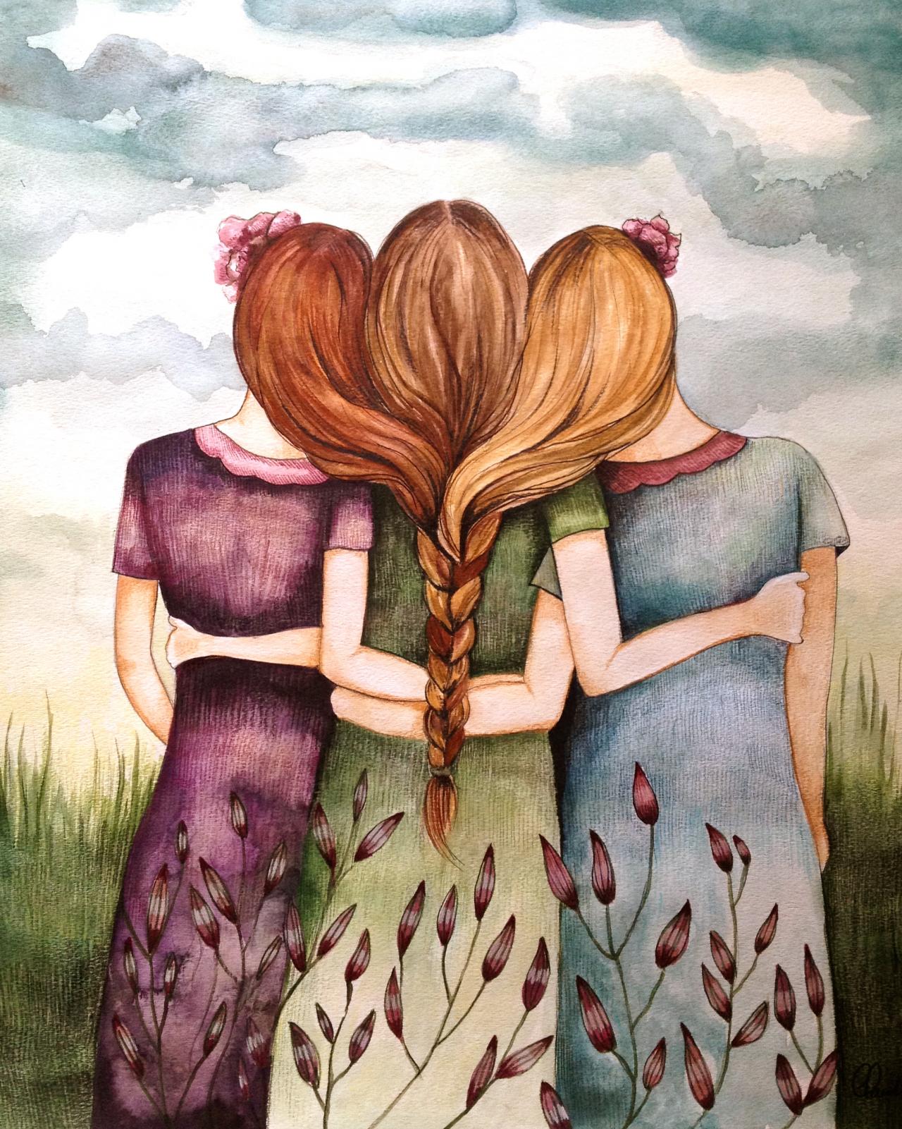 Tree Sisters Best Friends Art Print on Luulla